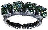 image for ring Colour Snake light green chrysolite SS 29 antique brass (single row)