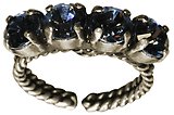 image for ring Colour Snake grey black diamond SS 29 antique brass (single row)