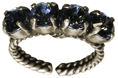 image for ring Colour Snake grey black diamond SS 29 single row