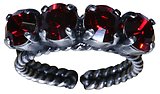 image for ring Colour Snake red siam SS 29 antique brass (single row)