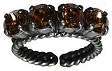 image for ring Colour Snake yellow topaz SS 29 antique silver (single row)