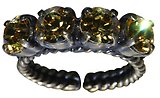 image for ring Colour Snake yellow light topaz SS 29 antique silver (single row)