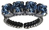 image for ring Colour Snake light blue light sapphire SS 29 antique brass (single row)