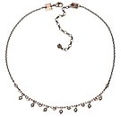 image for necklace Pearl Shadow grey black diamond antique silver (hang-in 4 mm pearls & PP 32:black diamond along half the neckline)
