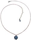image for necklace pendant Oriental Architecture blue antique brass (hang-in medium bended ball with stones on a chain neckline)