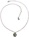 image for necklace pendant Oriental Architecture yellow antique brass (hang-in medium bended ball with stones on a chain neckline)