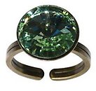 image for ring Rivoli light green chrysolite antique silver (14 mm)