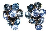 image for earring stud Magic Fireball light blue antique brass (small)
