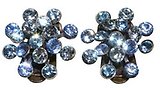image for earring clip Magic Fireball light blue antique brass