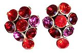 image for earring stud Magic Fireball red/violet antique brass (small)