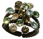 image for ring Magic Fireball green antique brass (big)