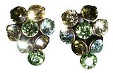 image for earring stud Magic Fireball green antique brass (small)