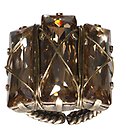 image for ring Oriental Architecture beige antique brass (big; bended crystal golden shadow rectangular stones)