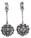 image for earring clip dangling Oriental Architecture white antique silver