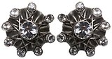 image for earring stud Oriental Architecture white antique silver (flat round element)