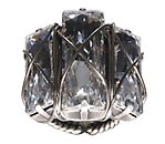 image for ring Oriental Architecture white antique silver (meduim, bended crystal rectangular stones)