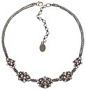 image for necklace Oriental Architecture beige antique brass (1 medium & 4 small bended balls with stones along half the chain neckline)