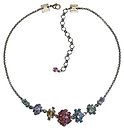 image for necklace Oriental Architecture multi antique brass (small bended balls with stones along half the chain neckline)