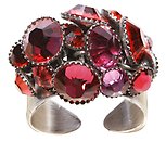 image for ring Waterfalls coralline/orange/rose antique silver