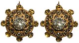 image for earring eurowire Oriental Architecture yellow antique brass (big)