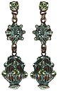 image for earring stud dangling Oriental Architecture green antique brass