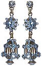 image for earring stud dangling Oriental Architecture blue antique brass