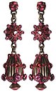 image for earring stud dangling Oriental Architecture pink antique brass