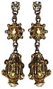 image for earring stud dangling Oriental Architecture yellow antique brass