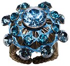 image for ring Oriental Architecture blue antique brass