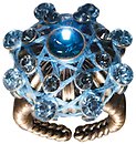 image for ring Oriental Architecture blue antique brass (small)