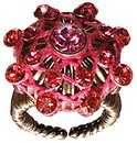 image for ring Oriental Architecture pink antique brass (small)
