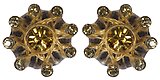image for earring stud Oriental Architecture yellow antique brass