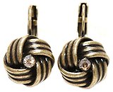 image for earring eurowire La Comtesse brown antique brass