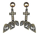 image for earring stud dangling Rough Kingdom beige antique brass
