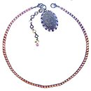 image for necklace Eye of the Cobra red/dark rose antique brass