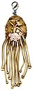 image for charm Burlesque black/pink Very Light Antique Brass (designed dancing lady medallion with stones around & hang-in several chain)