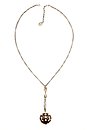 image for necklace-Y Oriental Architecture white antique silver (square stone & ball)