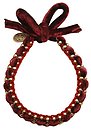 image for necklace knot Mongolian Princess red antique brass (60 cm chain bended with burgundy velvet)