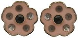 image for earring stud Burlesque black/pink Very Light Antique Brass (coloured flower with stones)