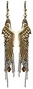 image for earring dangling Angel's Heart brown very lt. antique brass/ antique brass/ antique silver