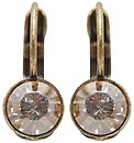 image for earring eurowire Black Jack beige crystal golden shadow SS 29 antique brass (glue setting)