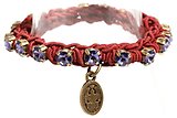 image for bracelet elastic Mongolian Princess red/lila tanzanite SS 29 antique brass