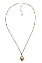 image for necklace pendant (long) The Alchemist white Very Light Antique Brass/Very Light Antique Silver (raven-claw-metal & ball on a 72 cm chain neckline)