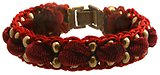 image for bracelet Mongolian Princess red antique brass (40 cm chain bended with burgundy velvet)