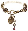image for bracelet Eye of the Cobra red/dark rose antique brass (chain & connector together)