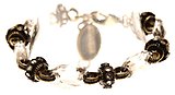 image for bracelet Eye of the Cobra white antique brass (18 X 11 mm crystal silver shade oval stone & connector together)