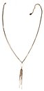 image for necklace pendant Eye of the Cobra white antique brass (23 X 14 mm crystal silver shade oval stone & several chain in the centre; chain neckline)