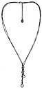 image for necklace (long) Eye of the Cobra Silver antique silver (2 lines twisted, chain neckline)