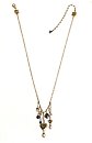 image for necklace Burlesque blue Very Light Antique Silver (hang-in coloured flowers, ribbons, heart & pearls in the centre; chain neckline)