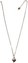 image for necklace pendant (long) The Alchemist white Very Light Antique Silver (raven-ball-metal & ball with jet hematite stone on a 72 cm chain neckline)